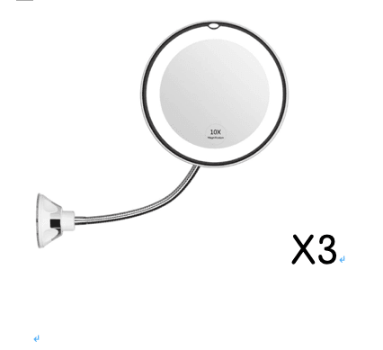 360 Swivel 10x Magnifying Bright LED Lighted Makeup Mirror - Mubimart