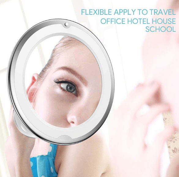 360 Swivel 10x Magnifying Bright LED Lighted Makeup Mirror - Mubimart