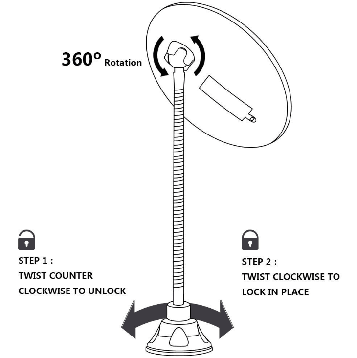 360 Swivel 10x Magnifying Bright LED Lighted Makeup Mirror - Mubimart