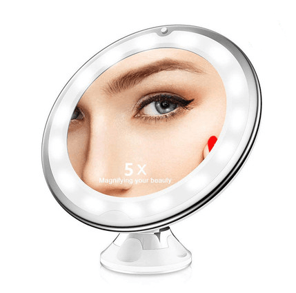 360 Swivel 10x Magnifying Bright LED Lighted Makeup Mirror - Mubimart