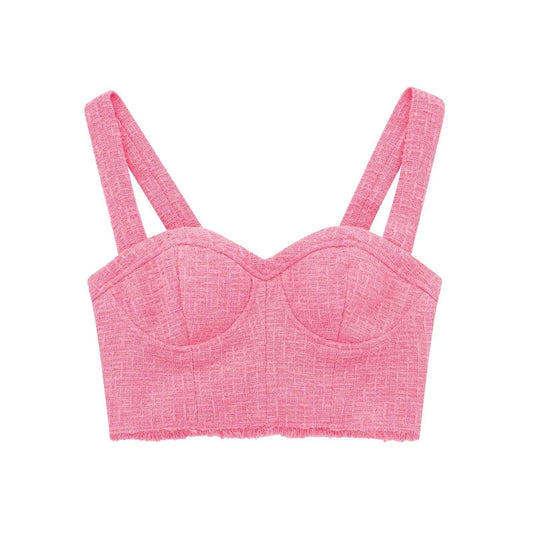 Fashion Textured Corset Style Top - Mubimart