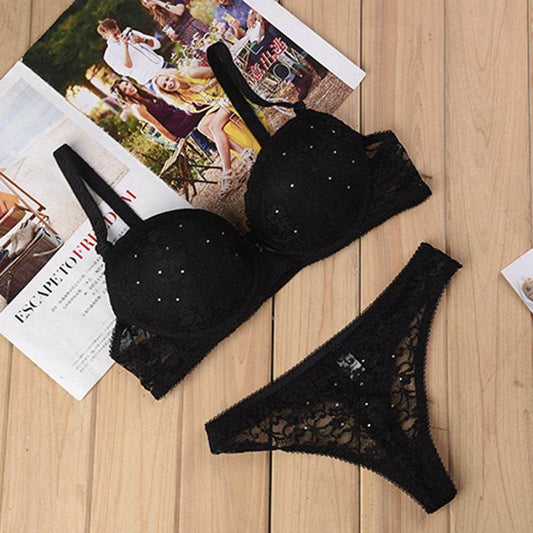 Thong Lace Bra Sexy Lingerie Bra Set - Mubimart