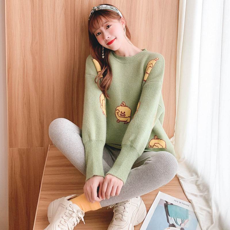 Sweater loose top mid-length outing maternity wear - Mubimart