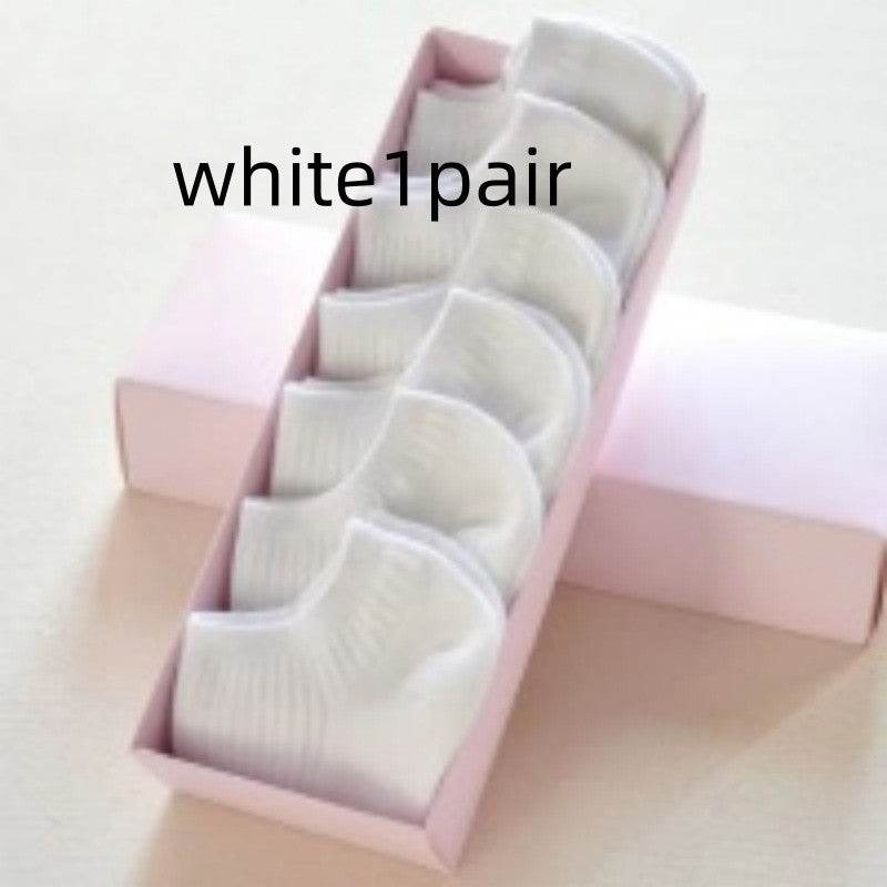 Women's Low-cut Athletic Socks Sweat-absorbent Short Waist Female Cotton Socks - Mubimart