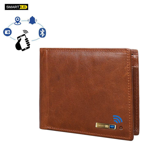 Compatible with Apple , Men's Wallet Anti-lost Leather Short Wallet Multifunction Card Case - Mubimart
