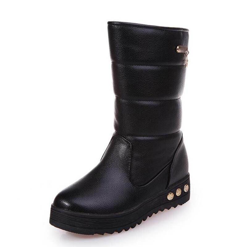Plush padded snow boots - Mubimart