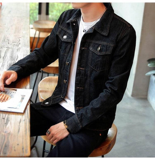 Denim Jacket Lovers Motorcycle Trendy Youth Denim Jacket - Mubimart