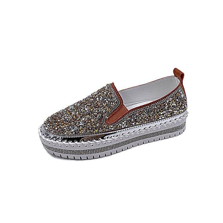 Casual single shoes women flat bottom wild spot loafers - Mubimart