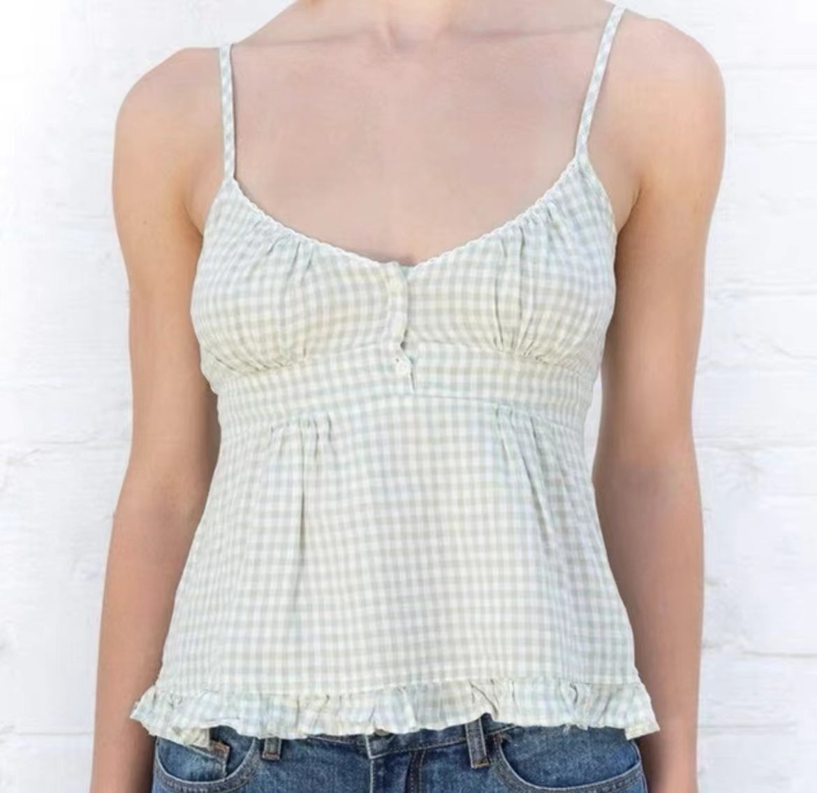 Women's Temperament Fashion Plaid Camisole Top - Mubimart -  