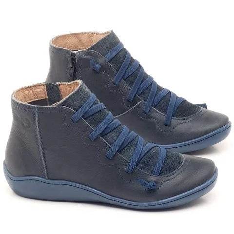 Casual booties women's boots flat boots - Mubimart