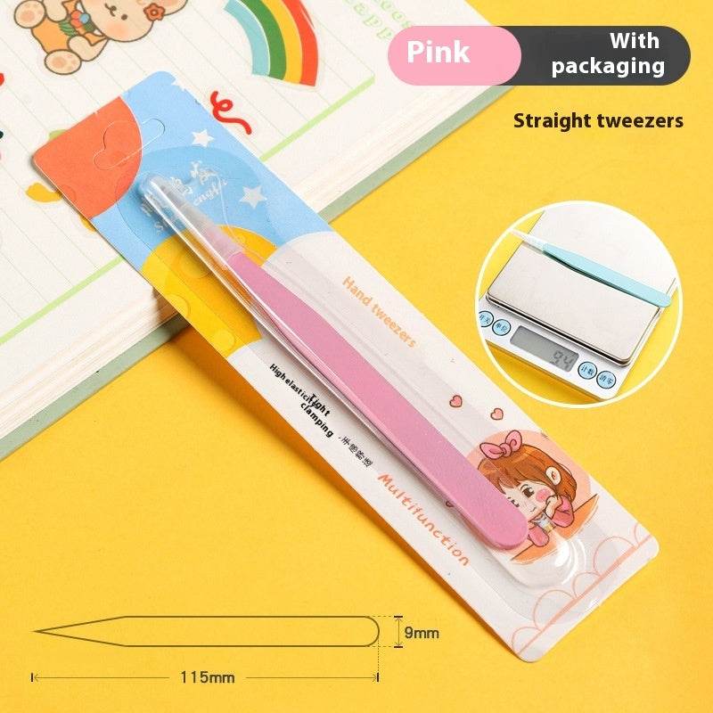 Hand Account Tweezers Stainless Steel Color DIY Elbow Clip Hand Tool Goo Card Tweezers - Mubimart