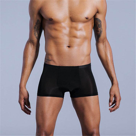 Men's Underwear Nylon Ice Silk Comfort Boxers - Mubimart