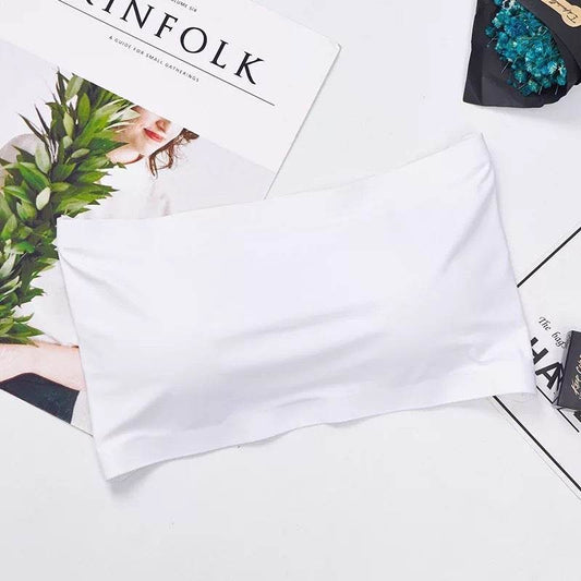 Strapless Ice Silk Bra And Undershirt Chest Wrap Breathable Underwear - Mubimart