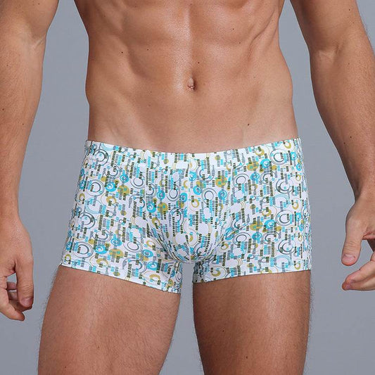 Ice Silk Fashion Printed Boxers - Mubimart