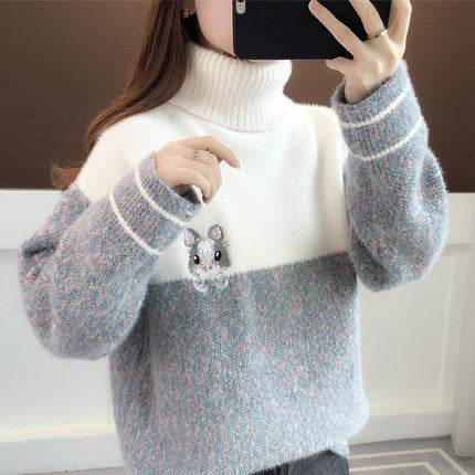 Turtleneck ladies sweater - Mubimart