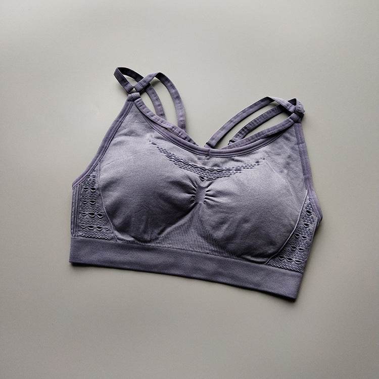 Elastic seamless sports bra - Mubimart