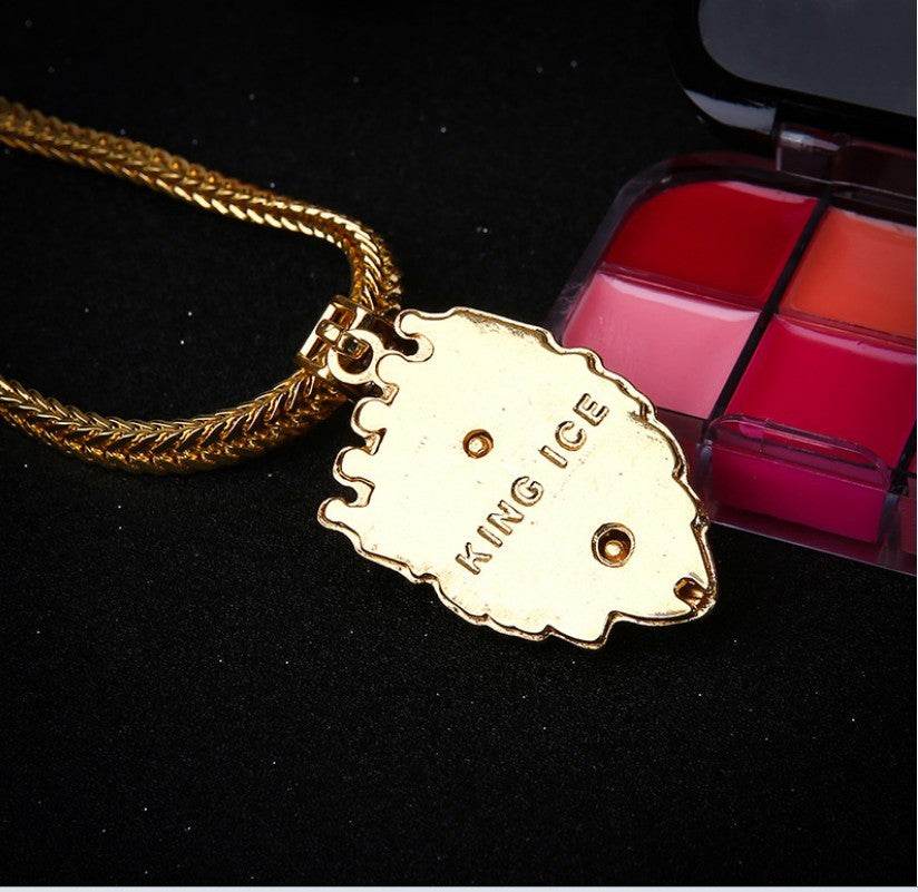 Men Lion Head Pendant Necklace - Mubimart