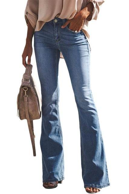 Wide-leg flared jeans - Mubimart