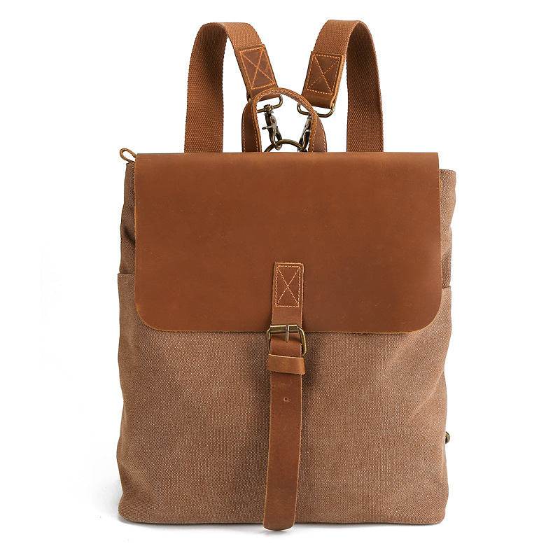 Retro backpack crazy horse leather women - Mubimart