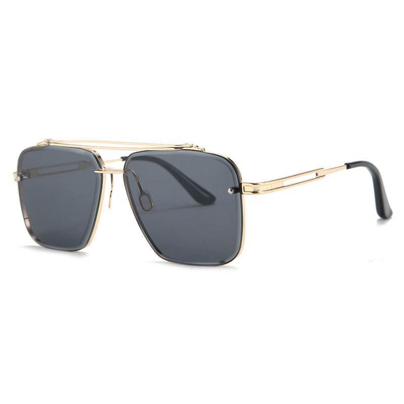 Mens Fashion Double Beam Cut Edge Sunglasses - Mubimart