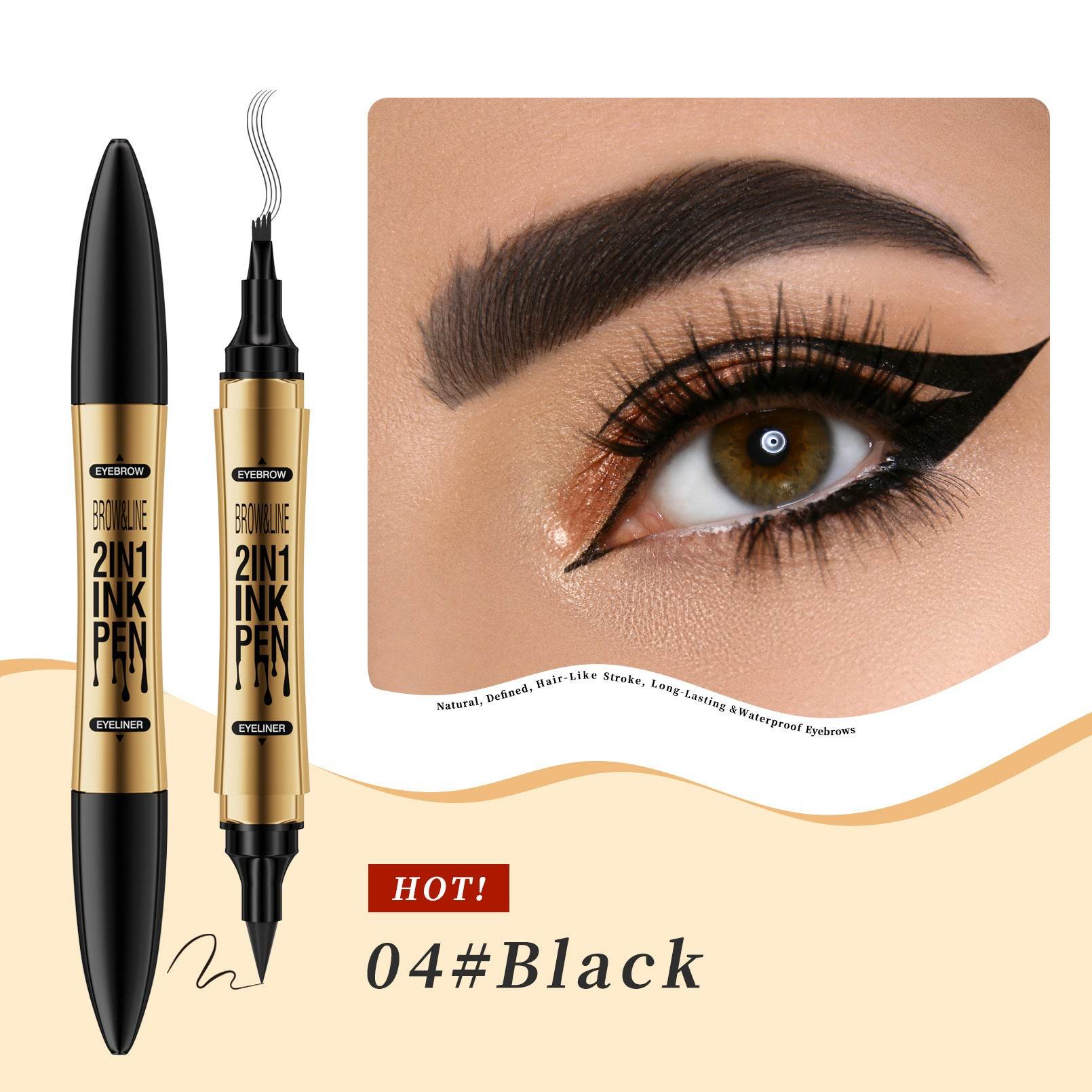 Eyeliner Eyebrow Pencil Two-in-one - Mubimart