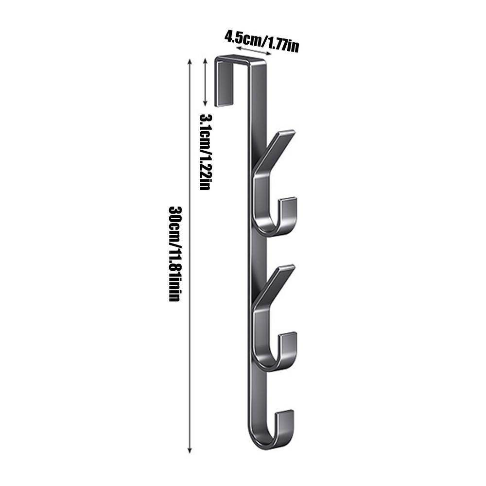 Door Hanger Clothes Hanging Carbon Steel Sturdy Over The Door Hooks Versatile Clothes Hanger Home Storage Organization Hooks - Mubimart