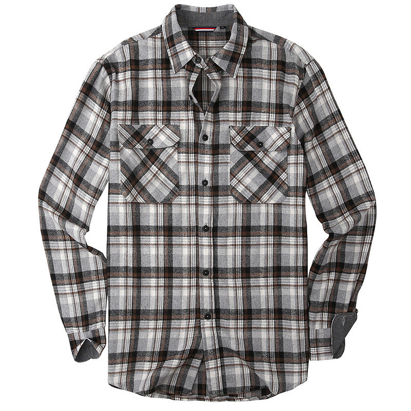 Men's Plaid Flannel Brushed Thermal Shirt