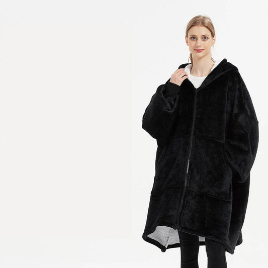 Plus Size Robe Winter Wearable Blanket Sweatshirt Women Men Warm And Cozy Giant Blanket Hoodie Home Clothes - Mubimart