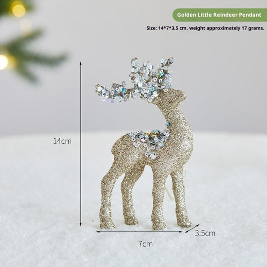 Christmas Sequined Flocking Elk Decoration