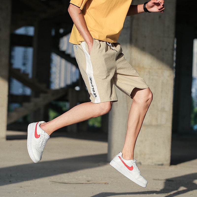 Mens Shorts Loose Five-point Pants Beach Pants - Mubimart