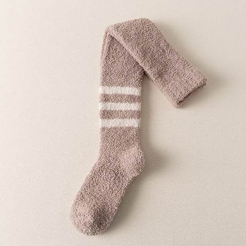 Coral Fleece Socks Men's Knee High Socks Plush Thick Socks - Mubimart
