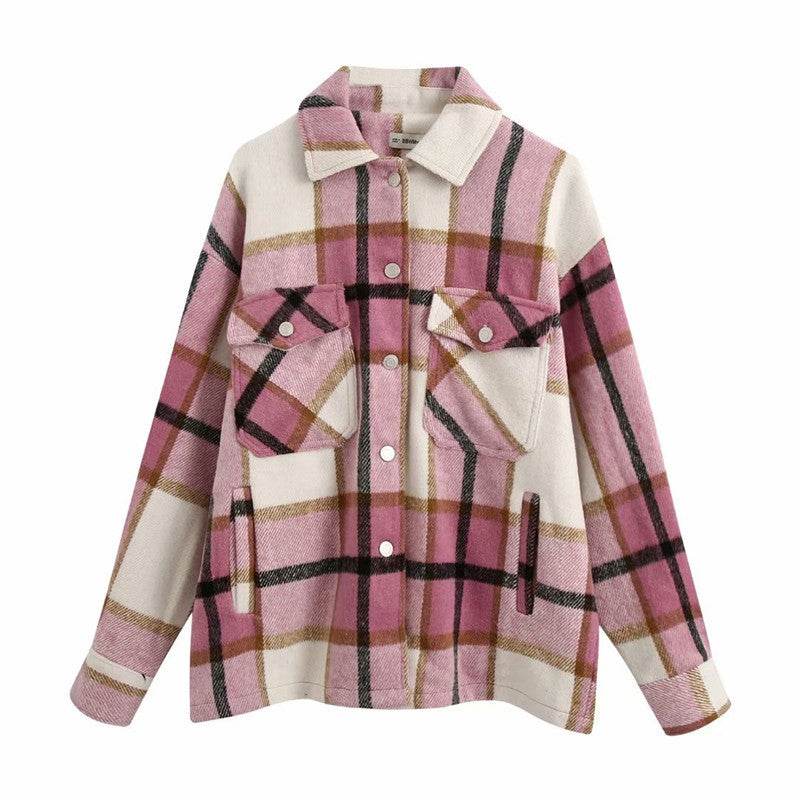 Woolen shirt jacket - Mubimart