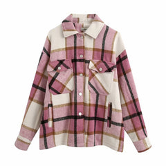 Woolen shirt jacket