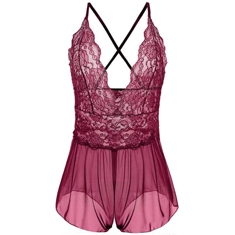 Lace sling bodysuit - Mubimart