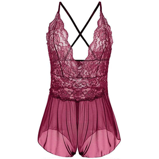 Lace sling bodysuit - Mubimart