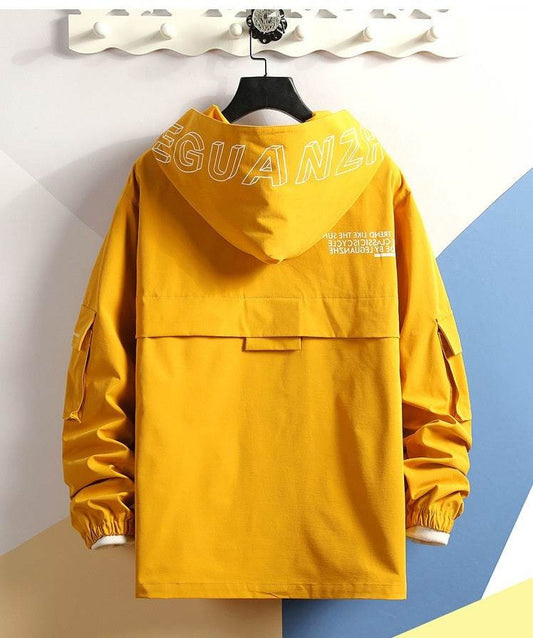 Plus Size Fashion Print Hooded Long Sleeve Pullover Jacket - Mubimart