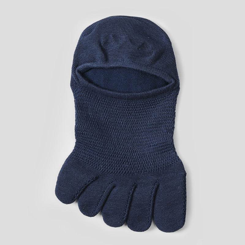 Invisible Five Toe Socks Summer Thin Low Cut Short Cotton Mesh Breathable Sweat Absorbing - Mubimart