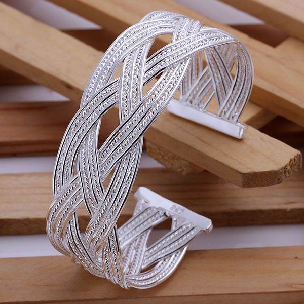 Silver Bangle Bracelet - Mubimart