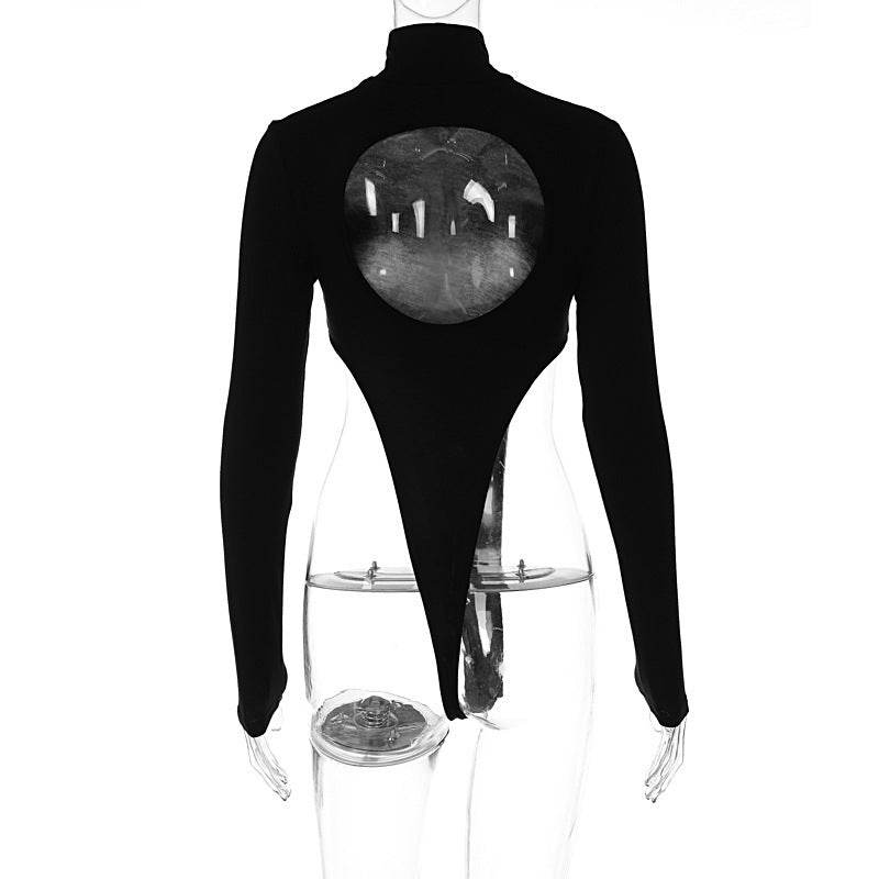 New Fashionable Fitted Long Sleeve Base Bodysuit Women - Mubimart