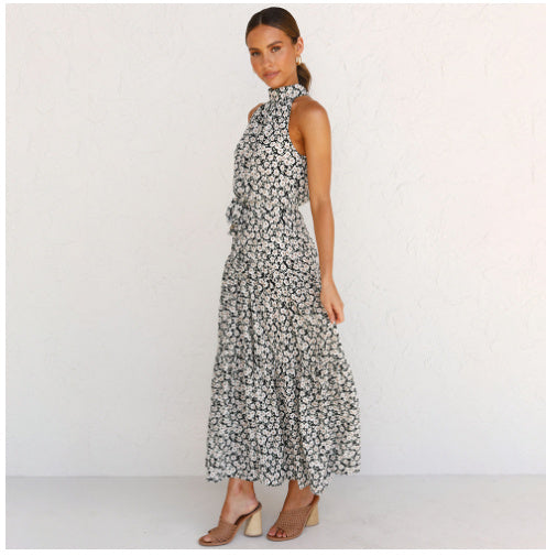 Printed maxi lace dress - Mubimart -  