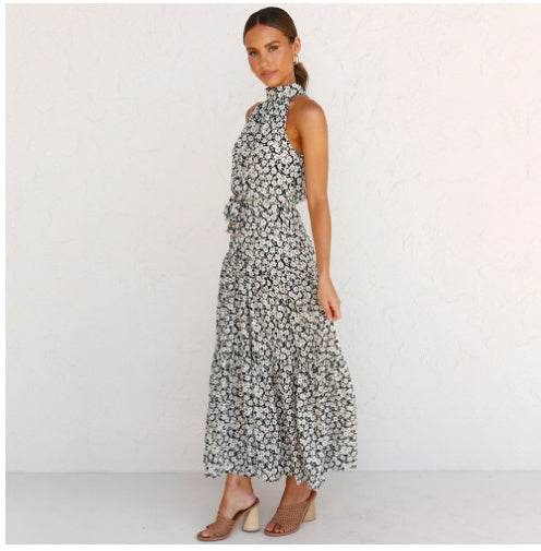 Printed maxi lace dress - Mubimart