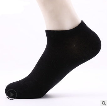 Spring and summer cotton socks men's sports deodorant boat socks cotton solid color short tube men's socks socks - Mubimart - Athletic socks 