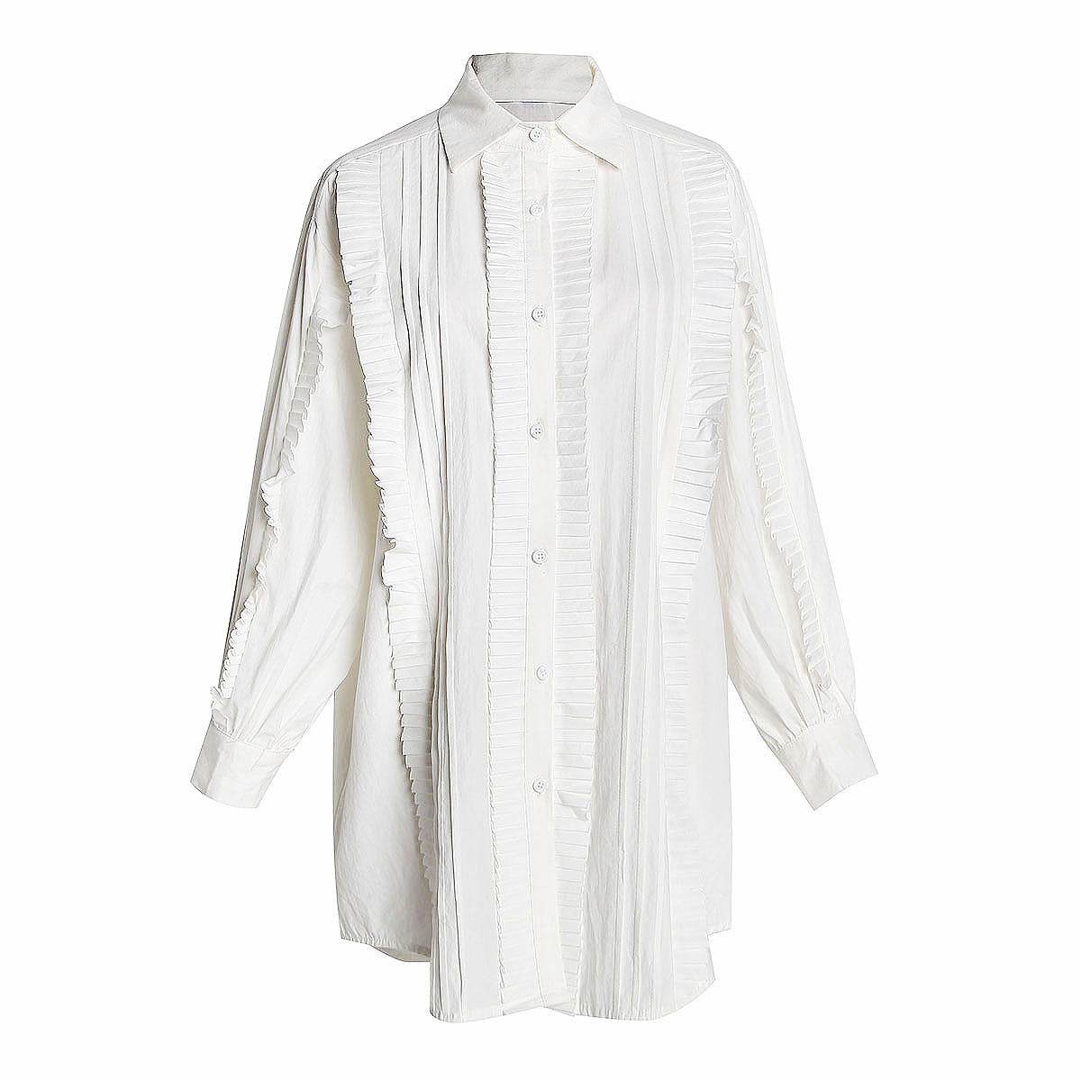 Pleated shirt dress - Mubimart
