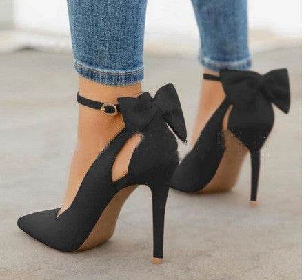 Women's bow stiletto heels - Mubimart