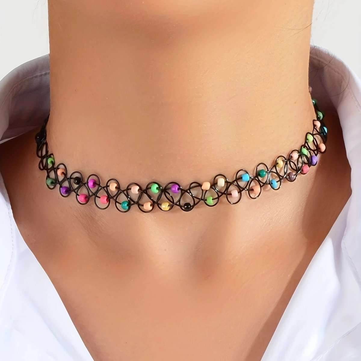 Vintage-Inspired Stretchy Choker Necklaces - A Nostalgic Touch To Your Outfit - Mubimart