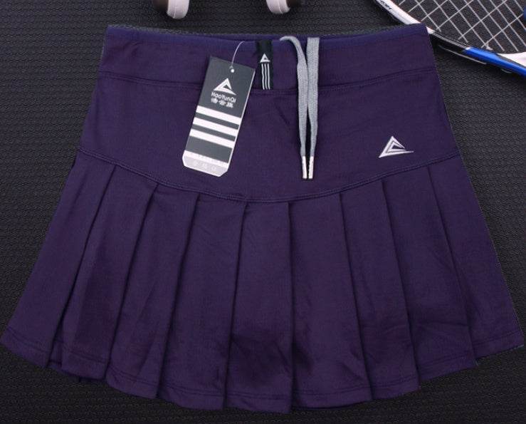 New Girls Tennis Skirts with Safety Shorts , Quick Dry Women Badminton Skirt - Mubimart