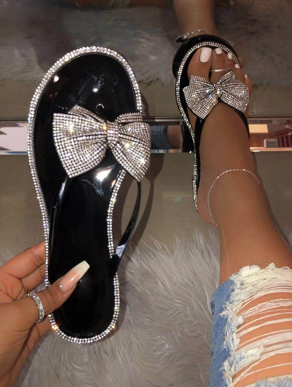 Diamond flat sandals - Mubimart