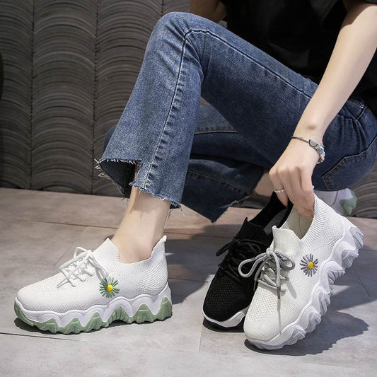 Flying Woven Mesh Small Daisy Sneakers Women - Mubimart
