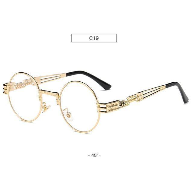 Gold Metal Fashion John Lennon Round Sunglasses Steampunk Sunglasses Mens Womens Retro Vintage Coating Mirrored Eyewear Shades - Mubimart