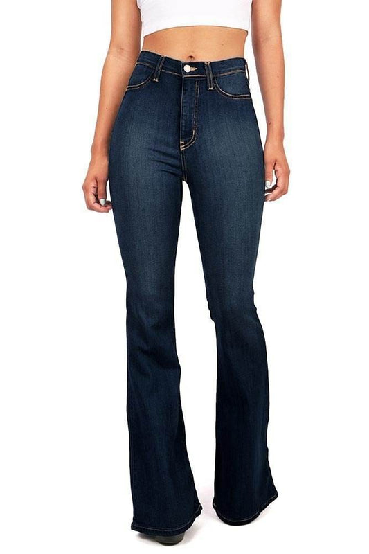 Women Autumn Winter Skinny Jeans Flare Pants New Fashion High Waist Slim Elasticity Streetwear Workout Long Pants Capri - Mubimart